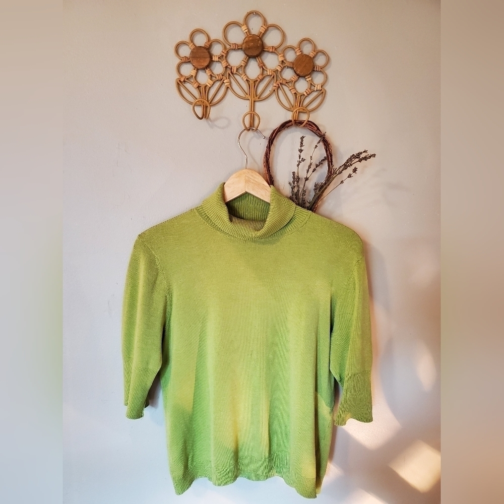 Lime green turtleneck sweater